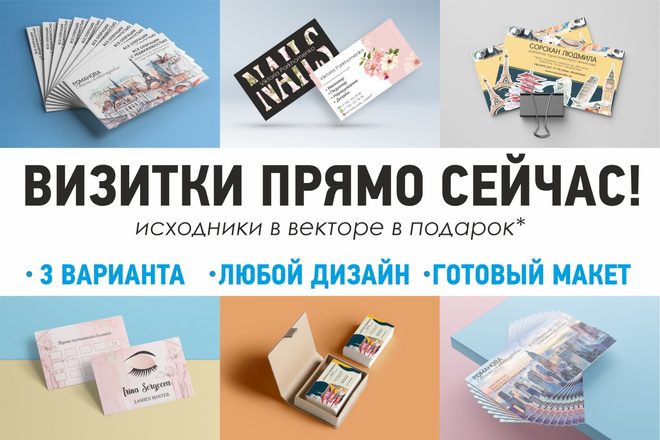 Сделаю 3 дизайна визитки на выбор. Исходники в подарок 17 - kwork.ru